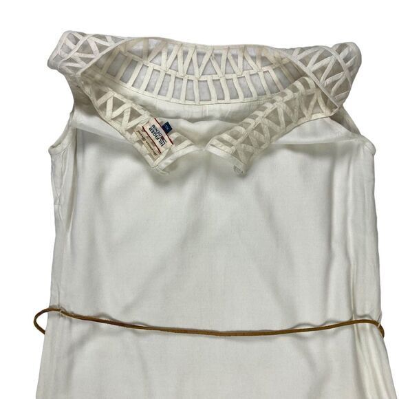 Tommy Hilfiger Denim Dress Women XS White Blue Tie Dye Belted Summer Beach Vacay - Picture 12 of 16